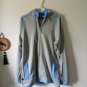 Jordan Men's Gray and Blue Hooded Jacket